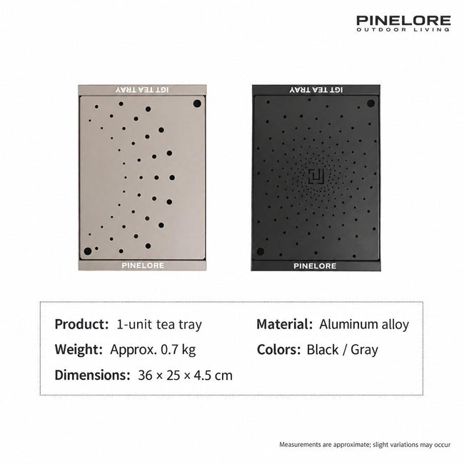 PINELORE 1-Unit Aluminum Tea Tray