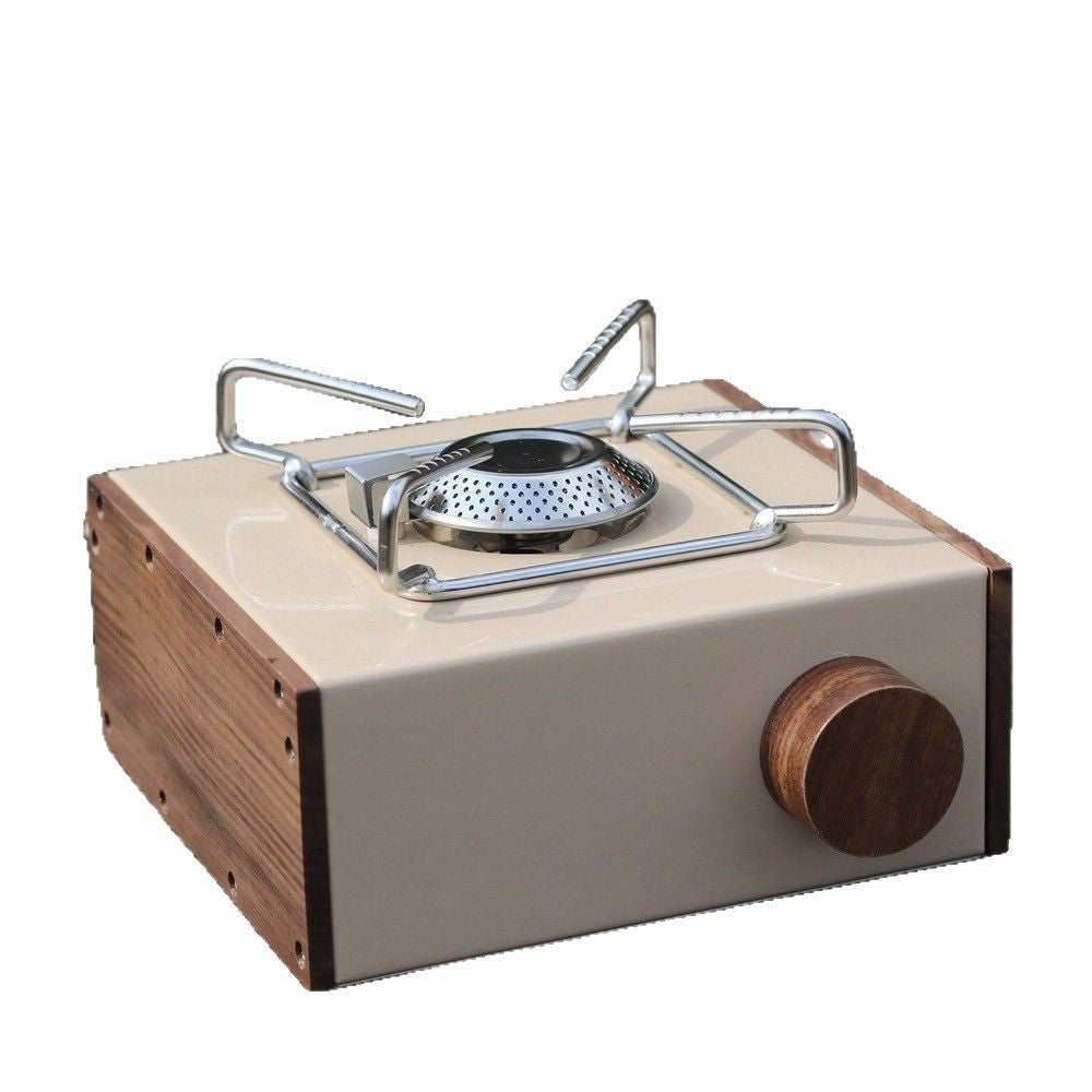 PINELORE Walnut-Style Portable Gas Stove & Griddle
