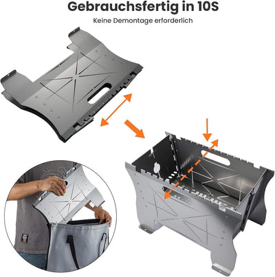 PINELORE Folding Camp Grill with Carry Bag