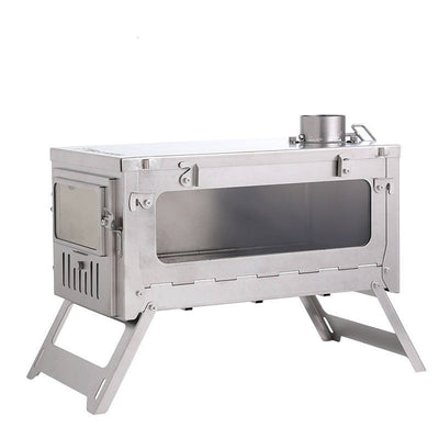 PINELORE Folding Titanium Wood Stove with Chimney
