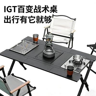 PINELORE 4-Unit Aluminum Camp Table — Custom Edition