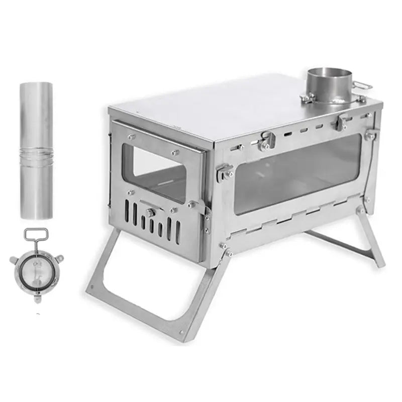PINELORE Folding Wood Stove with Chimney — Custom Edition