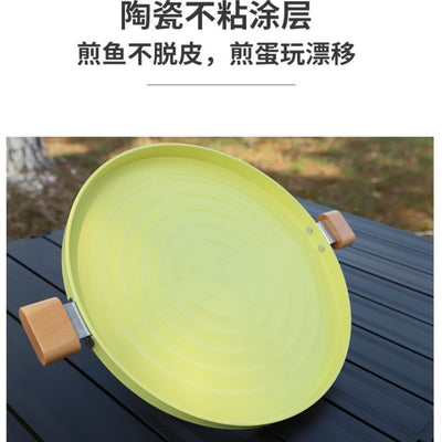 PINELORE Walnut-Style Portable Gas Stove & Griddle