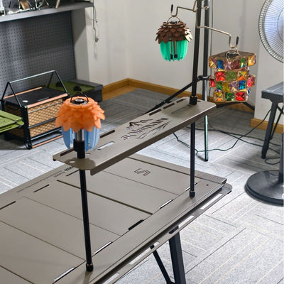 PINELORE Table-Mounted Shelf & Lantern Stand
