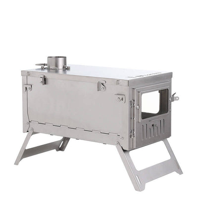 PINELORE Folding Titanium Wood Stove with Chimney