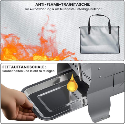 PINELORE Folding Camp Grill with Carry Bag